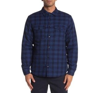 Slate &‎ Stone Robert Blue Plaid Quilted Shell Shirt Jacket Mens Size Small